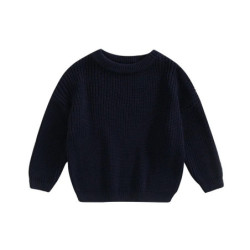 Pull à manches longues pour nouveau-né fille et garçon, pull monochrome, vêtements décontractés pour enfants, automne, hiver, no