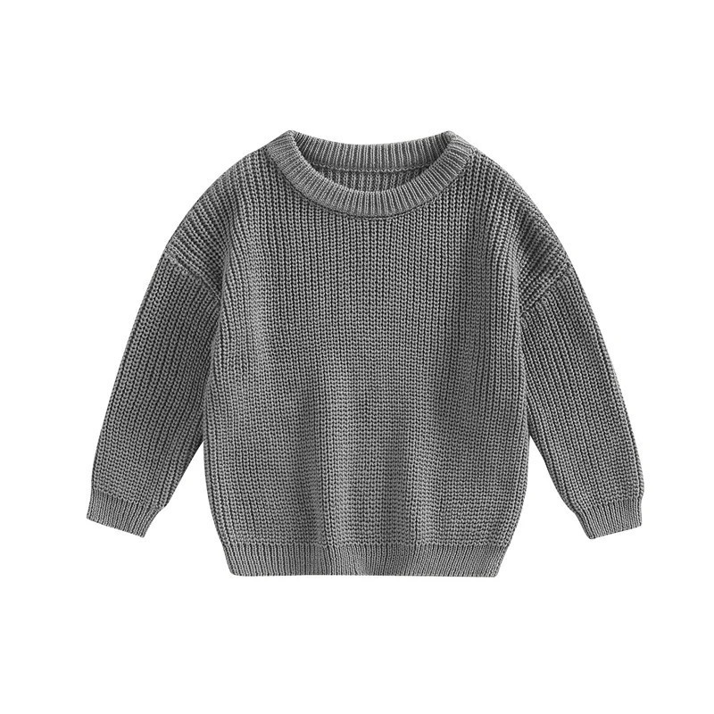 Pull à manches longues pour nouveau-né fille et garçon, pull monochrome, vêtements décontractés pour enfants, automne, hiver, no