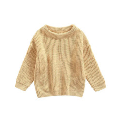 Pull à manches longues pour nouveau-né fille et garçon, pull monochrome, vêtements décontractés pour enfants, automne, hiver, no