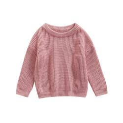 Pull à manches longues pour nouveau-né fille et garçon, pull monochrome, vêtements décontractés pour enfants, automne, hiver, no