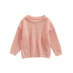 Pull à manches longues pour nouveau-né fille et garçon, pull monochrome, vêtements décontractés pour enfants, automne, hiver, no