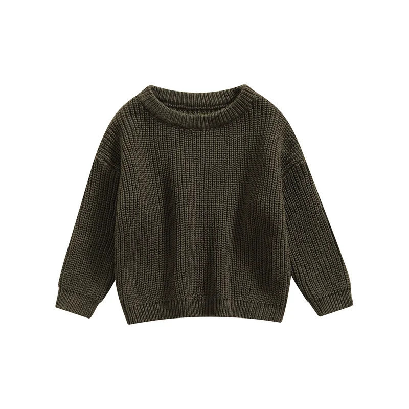 Pull à manches longues pour nouveau-né fille et garçon, pull monochrome, vêtements décontractés pour enfants, automne, hiver, no