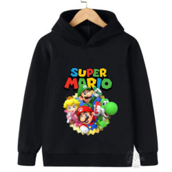 Sweat à capuche Mario Game pour enfants, pull tendance, vêtements pour garçons et filles, nouveau, 2024