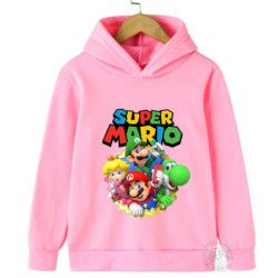 Sweat à capuche Mario Game pour enfants, pull tendance, vêtements pour garçons et filles, nouveau, 2024