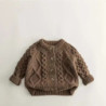 Cardigan en tricot à manches longues pour enfants, veste épaissie, manteau de tenue de détente, vêtements de maintien au chaud, 