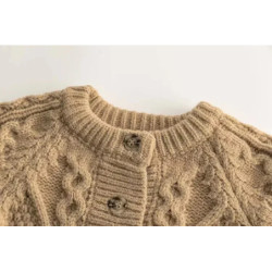 Cardigan en tricot à manches longues pour enfants, veste épaissie, manteau de tenue de détente, vêtements de maintien au chaud, 