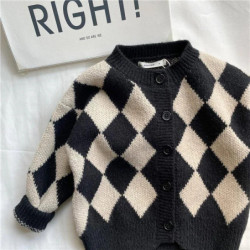 Pull en laine et coton tricoté pour garçon, Cardigan chaud et épais en velours, vêtement pour enfant, collection automne et hive