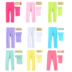 FJJM-Pantalon en coton doux élastique pour fille, leggings moulants pour enfants de 2 à 13 ans