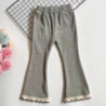 Pantalon Long FjCotton Gris pour Fille, Vêtements d'Extérieur pour Adolescents et Bébés, Printemps Automne 2024