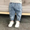 Jeans déchirés en denim pour garçons et filles, pantalons baggy décontractés pour enfants, vêtements d'automne pour tout-petits,