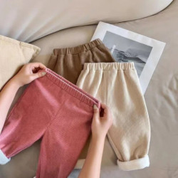 Viser en velours côtelé pour enfants, pantalons Fjadt chauds pour enfants, pantalons d'extérieur décontractés pour tout-petits, 