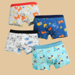 Boxer pour garçons, sous-vêtements en coton pour enfants, sous-vêtements pour bébés garçons et adolescents, culottes douces impr