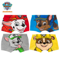 PAW Patrol-Caleçon en coton pour garçon, 4 pièces, original, mignon, Chase Marshall Rocky Rubble, boxer sain, sous-vêtements pou