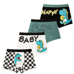 4 Pièces/Ensemble Garçons Sous-vêtement en Coton Enfants Boxer Court Dinosaure Cartoon Enfant Slip Respirable Garçons Boxers Cal