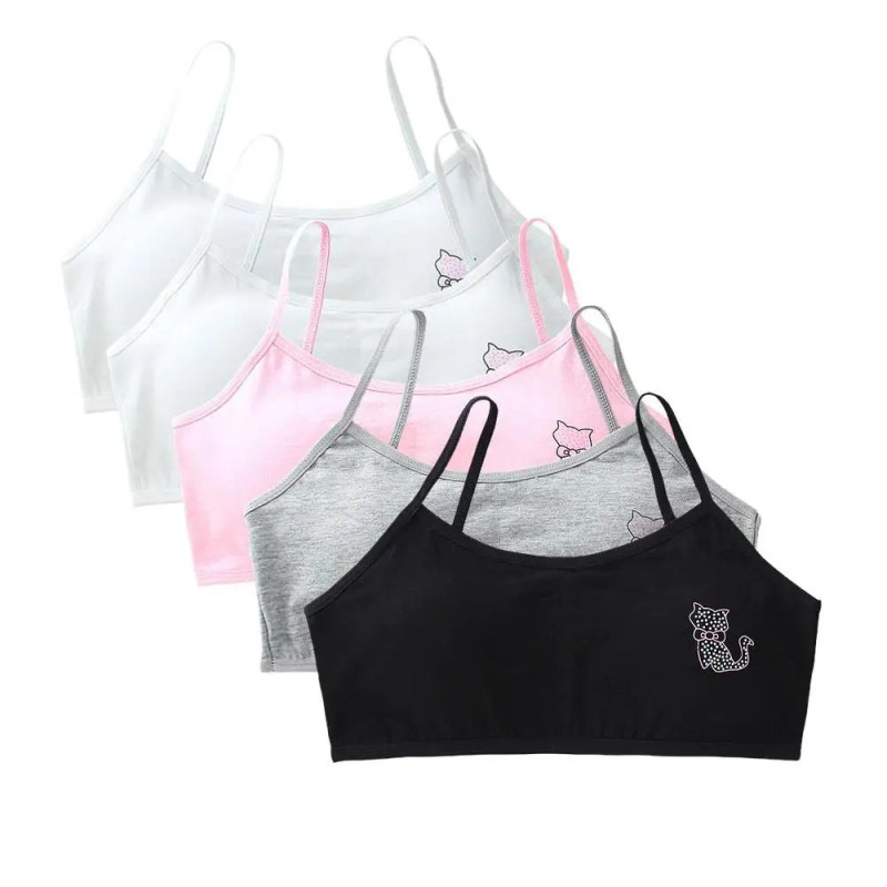 Soutien-gorge de sport pour adolescentes, 5 pièces/lot, petites poignées amovibles, sous-vêtements pour enfants