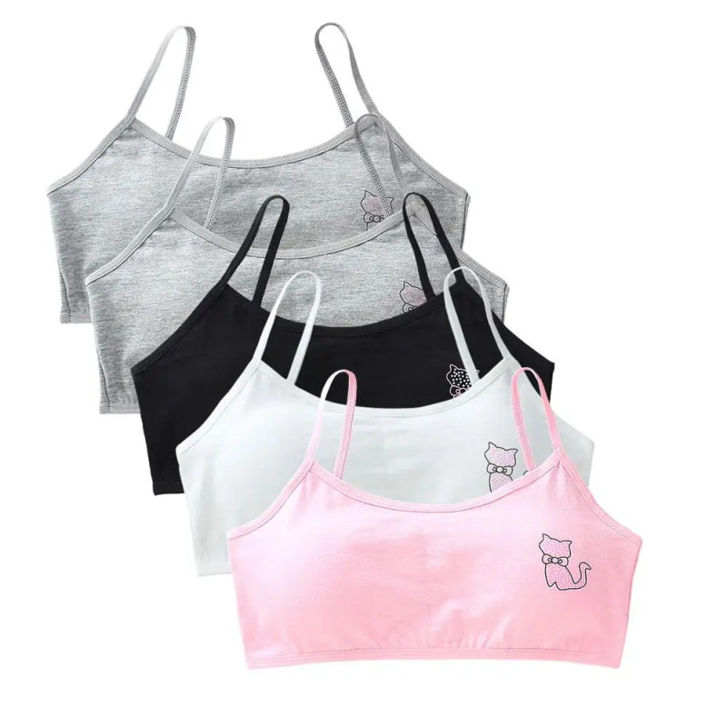 Soutien-gorge de sport pour adolescentes, 5 pièces/lot, petites poignées amovibles, sous-vêtements pour enfants