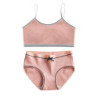 Soutien-Gorge et Culotte d'Entraînement en Coton pour Fille, Sous-Vêtements Solides pour Enfants, Adolescentes, 8-16 Ans