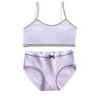 Soutien-Gorge et Culotte d'Entraînement en Coton pour Fille, Sous-Vêtements Solides pour Enfants, Adolescentes, 8-16 Ans