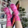 Chaussettes d'Équipe Barbie Kawaii pour Fille, Rose, Dessin Animé, Alphabet, Mouvement d'Impression, Chaud, Socksynchronisation,