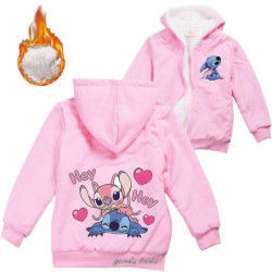 Veste d'hiver CAN o and Stitch pour enfants, veste à capuche pour jeunes garçons et filles, vêtements pour enfants, combinaison 