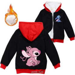 Veste d'hiver CAN o and Stitch pour enfants, veste à capuche pour jeunes garçons et filles, vêtements pour enfants, combinaison 