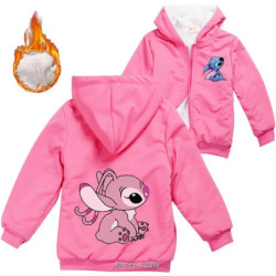 Veste d'hiver CAN o and Stitch pour enfants, veste à capuche pour jeunes garçons et filles, vêtements pour enfants, combinaison 