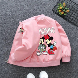 Veste à imprimé Minnie Mouse pour enfants, vêtements pour enfants, manteau coupe-vent pour enfants, vêtements pour bébés garçons