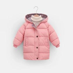 Parka longue en coton rembourré pour enfants, veste chaude épaisse pour enfants, vêtements pour adolescents, garçons, filles, hi