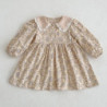 Robe de princesse à manches longues pour petite fille, vêtement pour enfant, imprimé floral, col beurre, collection automne