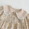 Robe de princesse à manches longues pour petite fille, vêtement pour enfant, imprimé floral, col beurre, collection automne