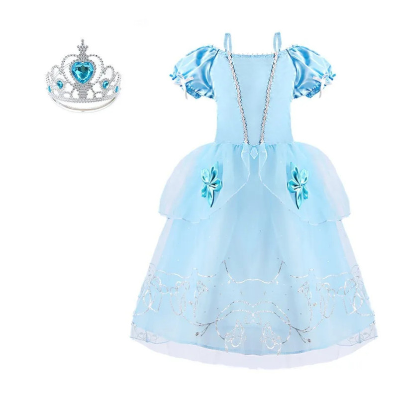 Robe Raiponce pour Bol, Cendrillon, Poivre, Habillage Net, ixd'Anniversaire, Costume de Princesse, Vêtements d'Halloween pour En