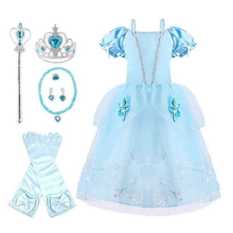 Robe Raiponce pour Bol, Cendrillon, Poivre, Habillage Net, ixd'Anniversaire, Costume de Princesse, Vêtements d'Halloween pour En