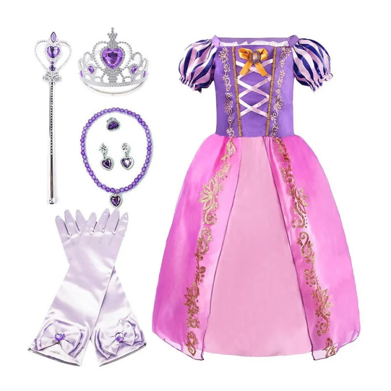 Robe Raiponce pour Bol, Cendrillon, Poivre, Habillage Net, ixd'Anniversaire, Costume de Princesse, Vêtements d'Halloween pour En