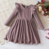 Robe en tricot à manches longues pour filles, robe de princesse pour enfants, vêtements d'automne décontractés pour bébés filles