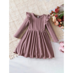 Robe en tricot à manches longues pour filles, robe de princesse pour enfants, vêtements d'automne décontractés pour bébés filles