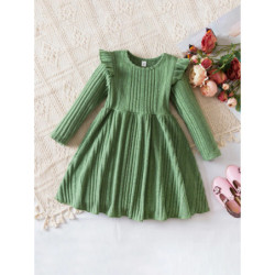 Robe en tricot à manches longues pour filles, robe de princesse pour enfants, vêtements d'automne décontractés pour bébés filles