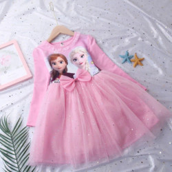 Robes de princesse congelées Elsa pour filles, costume à manches longues, vêtements de fête éducatifs pour adolescents et enfant