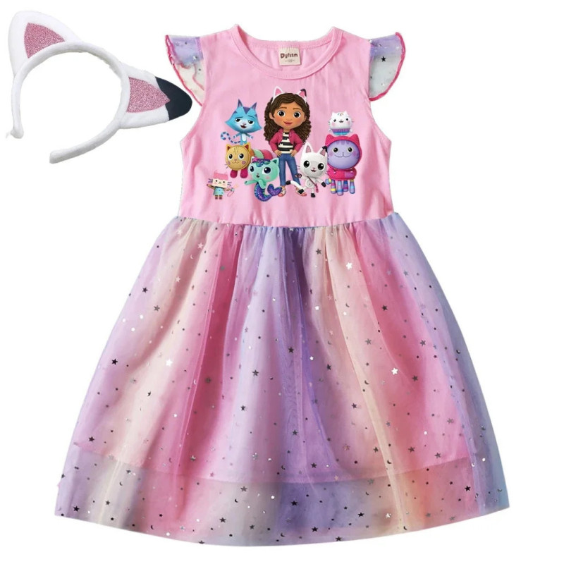 Robe de princesse en maille pour bébé fille, jupe à manches volantes pour enfants, vêtements de sauna pour enfants, étoile de de