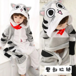 Pyjama à Capuche pour Enfant de 4 à 12 Ans, Vêtement de Nuit, Motif Chat de Dessin Animé, Kigurumi, Nairobi, Orn, Cosplay, pour 