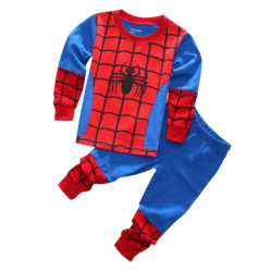 Ensemble de pyjama à manches longues SpidSuffolk pour enfants, vêtements de nuit de dessin animé pour garçons, collection de dor