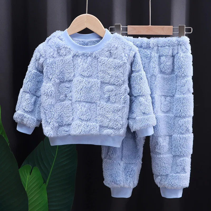 Vêtements de nuit en glouton pour enfants, pyjamas pour filles et garçons, olympiques à manches longues, pantalons Y +, vêtement