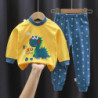 Ensemble de pyjamas de dinosaure de dessin animé pour enfants, tenue unisexe, vêtements doux et confortables, convient aux garço