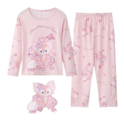 Pyjama Anna Elsa pour filles, ensemble 2 pièces, manches longues + pantalon, vêtements de maison, chemise de nuit