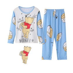 Pyjama Anna Elsa pour filles, ensemble 2 pièces, manches longues + pantalon, vêtements de maison, chemise de nuit