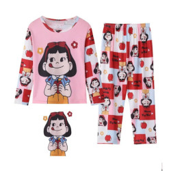 Pyjama Anna Elsa pour filles, ensemble 2 pièces, manches longues + pantalon, vêtements de maison, chemise de nuit