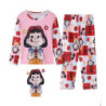 Pyjama Anna Elsa pour filles, ensemble 2 pièces, manches longues + pantalon, vêtements de maison, chemise de nuit