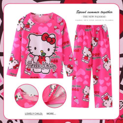 Pyjama de dessin animé Minnie et Elsa Duck pour enfants, vêtements de maison pour enfants, vêtements de nuit décontractés, vêtem