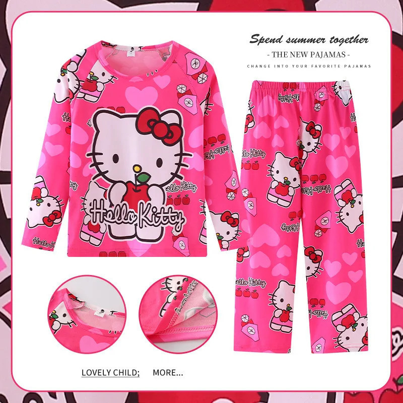 Pyjama de dessin animé Minnie et Elsa Duck pour enfants, vêtements de maison pour enfants, vêtements de nuit décontractés, vêtem