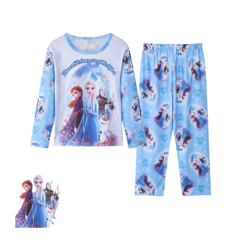 Pyjama de dessin animé Minnie et Elsa Duck pour enfants, vêtements de maison pour enfants, vêtements de nuit décontractés, vêtem