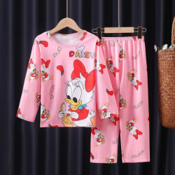 Pyjama de dessin animé Minnie et Elsa Duck pour enfants, vêtements de maison pour enfants, vêtements de nuit décontractés, vêtem